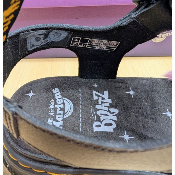 Dr. Martens Mattison Bratz Pink Faux Fur & Black Leather Strap Sandals UK 5 NIB - Picture 10 of 14